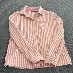 PS of Sweden striped button up long sleeve top